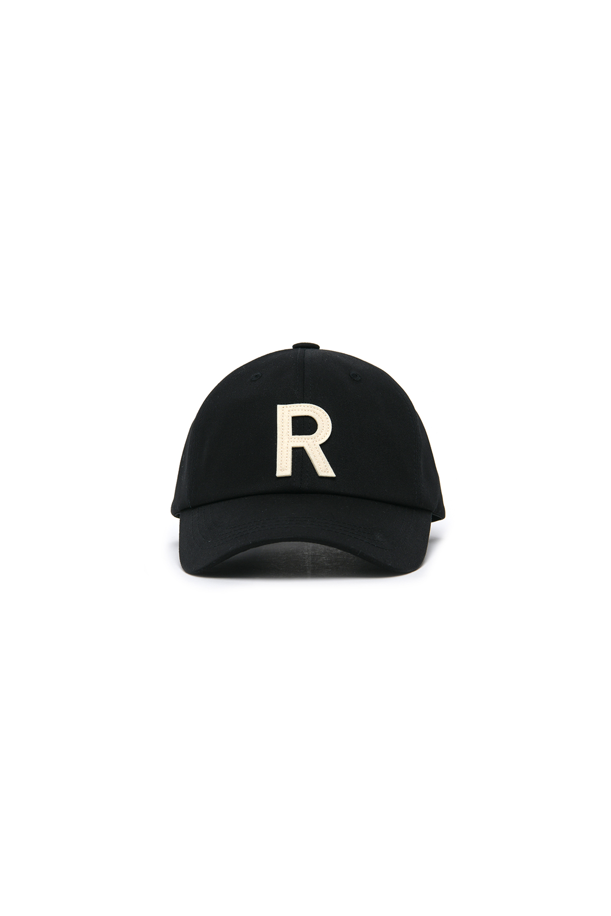 R PATCH BALL CAP BLACK