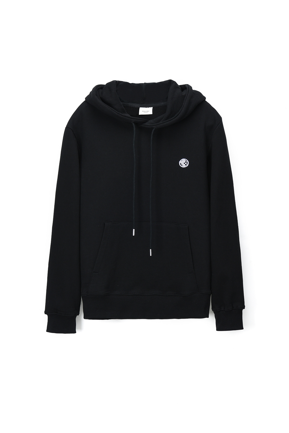 MIRRORBALL EMBROIDERED ROLLING FLOCKED CLASSIC HOODIE BLACK