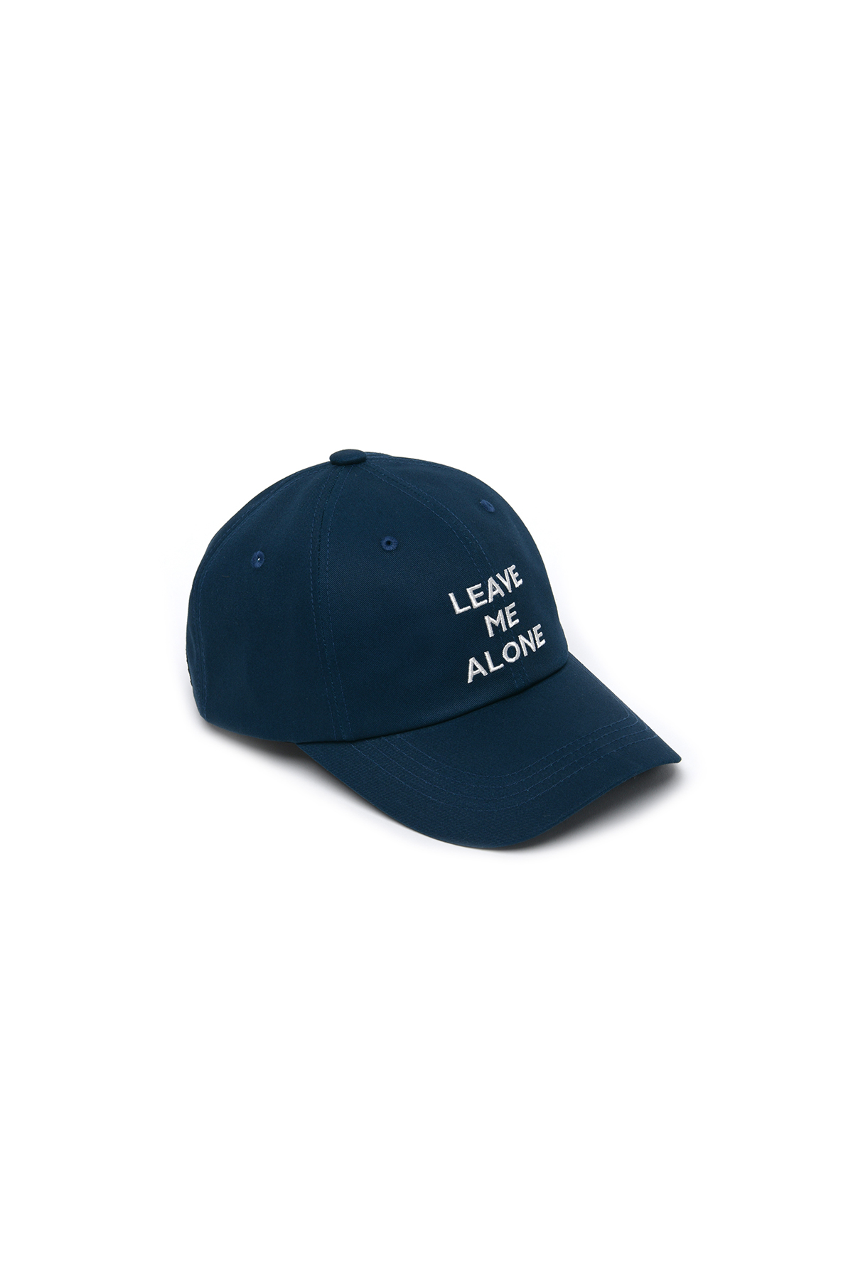 LEAVE ME ALONE EMBROIDERED BALL CAP NAVY