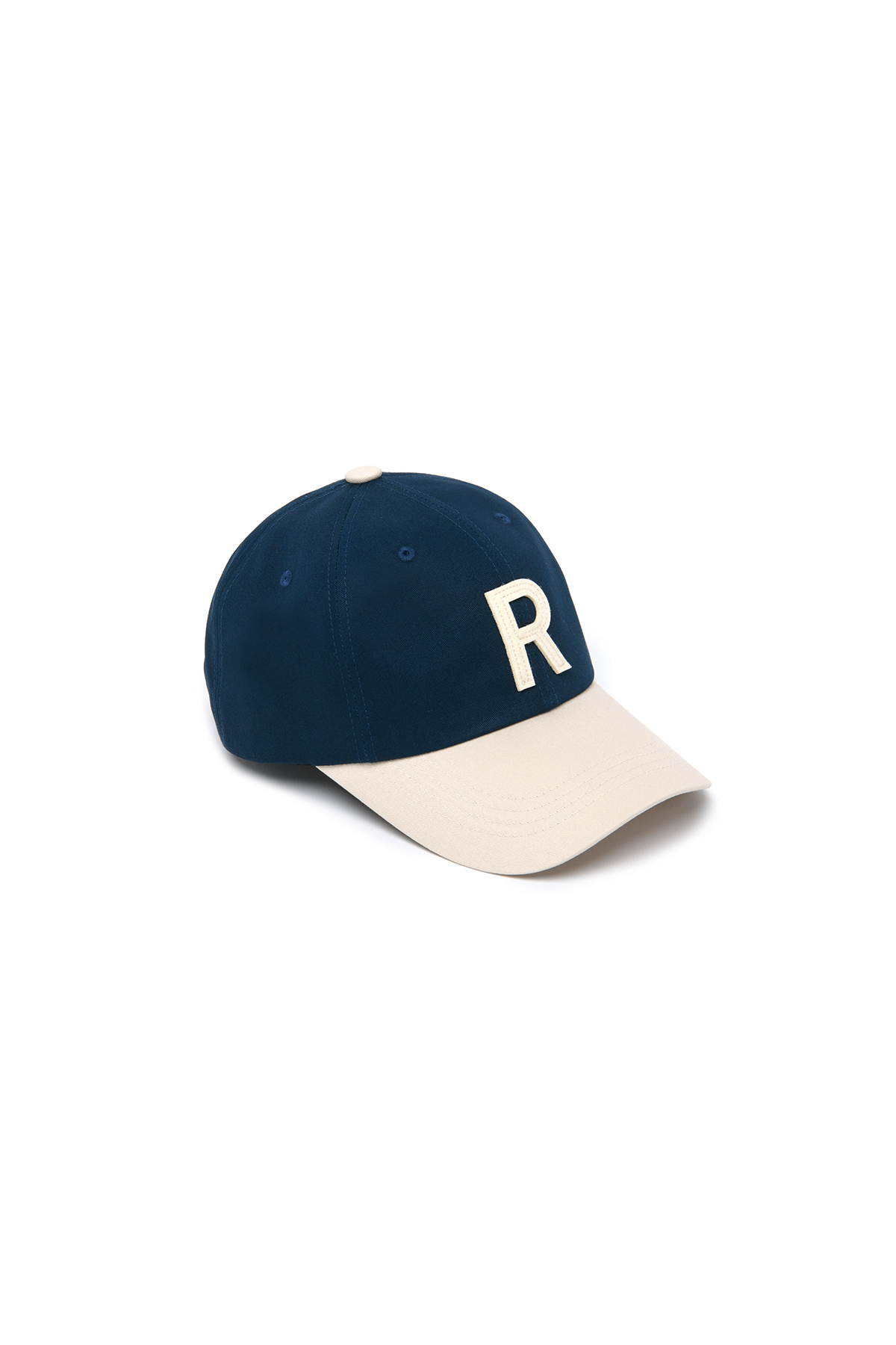 R PATCH BALL CAP IVORY/NAVY